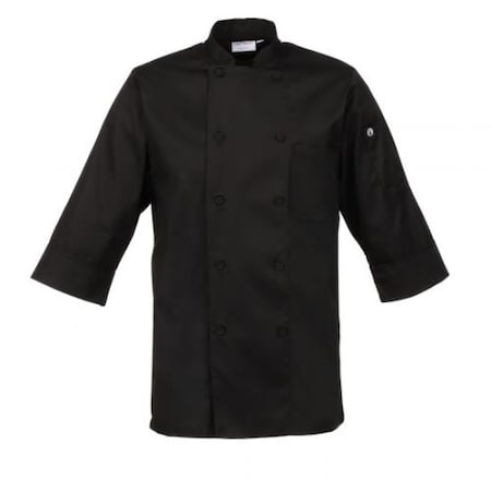 CHEF WORKS (S) Black 3/4 Sleeve Coat JLCL-BLK